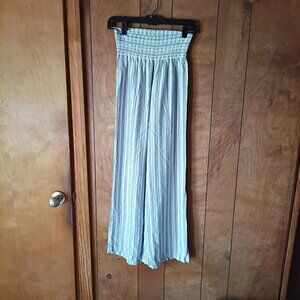 rewash womens blue white striped elastic waist pants size M